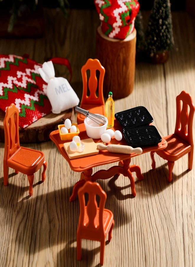 Liliful 23 Pieces Christmas Doll Accessories Set Include Miniature Baker Outfit Apron Chef Hats Rolling Pin Whisk Eggs Cookie Tray Mixing Bowl Cutting Board for Xmas Dollhouse, Doll Not Included - Image 3